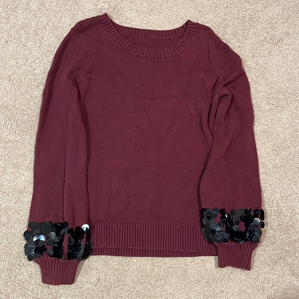Sequined balloon sleeve Sweater